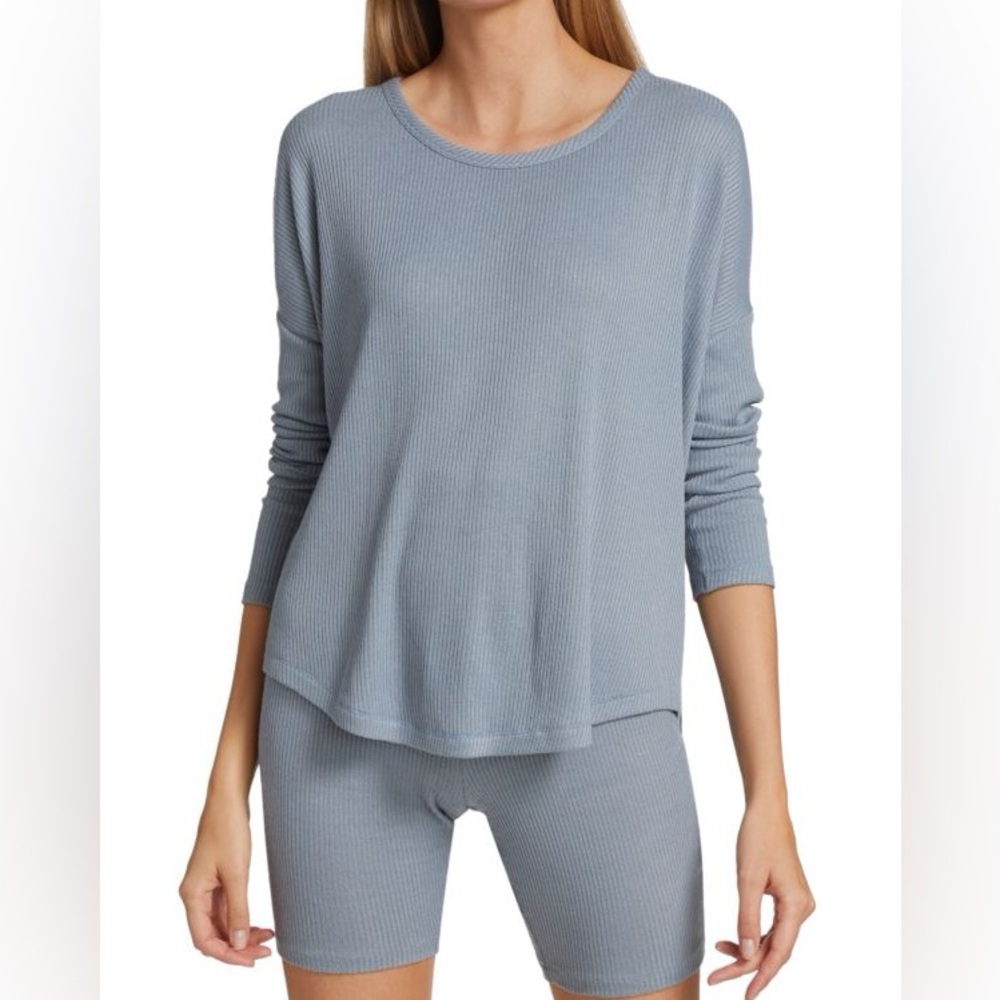 RAG & BONE The Knit Rib Long Sleeve Top In Grey Blue Women’s Size XS
